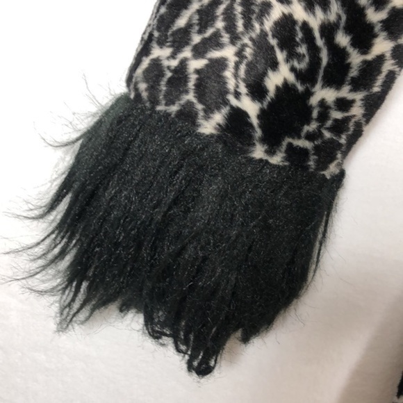 Rare Vintage Betsey Johnson Mongolian Faux Fur Animal Print 90s Y2k Trench Coat - Picture 6 of 16